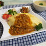 子供が大好きオムカレーと簡単副菜の晩御飯