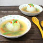 丸ごと玉ねぎとスナップエンドウの中華スープ