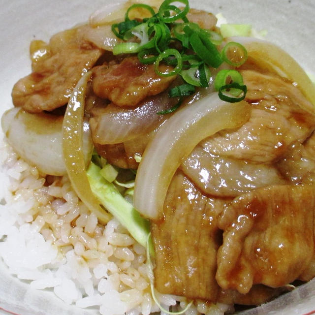 豚こまと玉ねぎの照り焼き丼＜節約レシピ＞