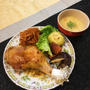 ローストチキンと一緒にコーンスープ