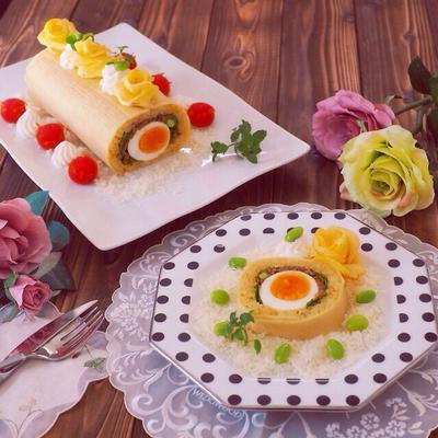 ドライカレーの巻き寿司〜寿司ロールケーキ