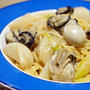 牡蠣と小カブの塩パスタ♪