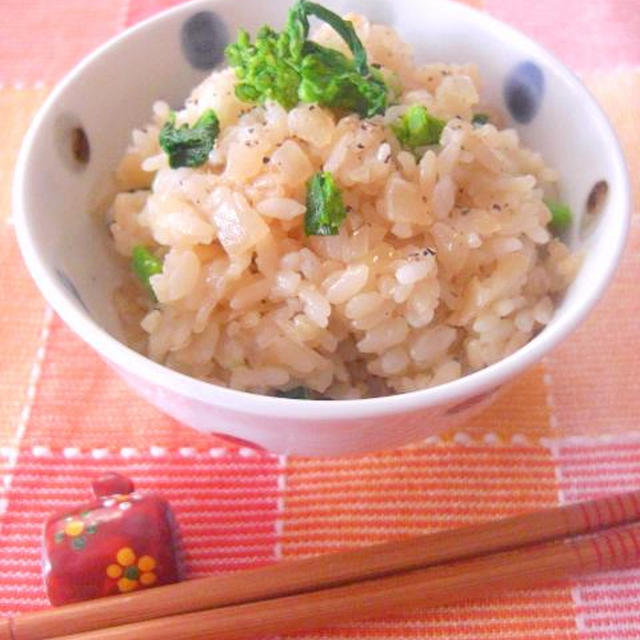 菜の花の玉ねぎご飯