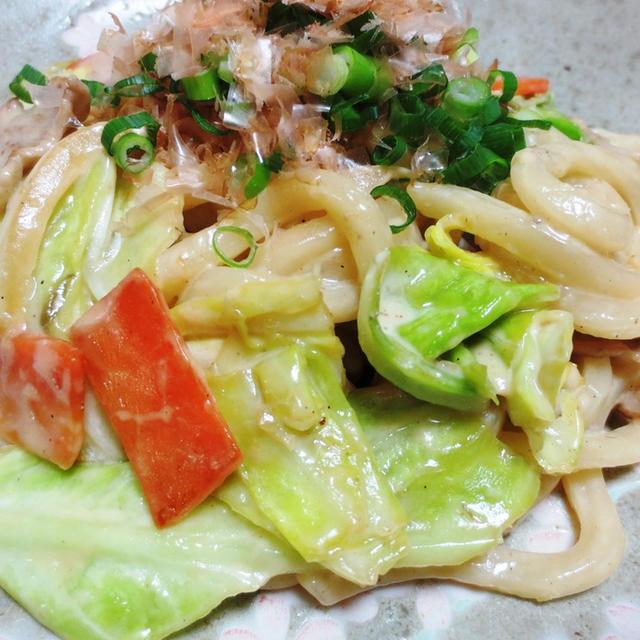 わさびマヨ焼きうどん