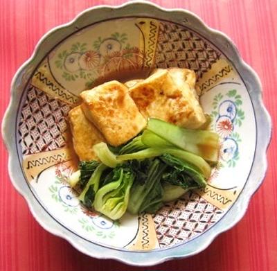 豆腐ソテーとちんげん菜のオイスター煮