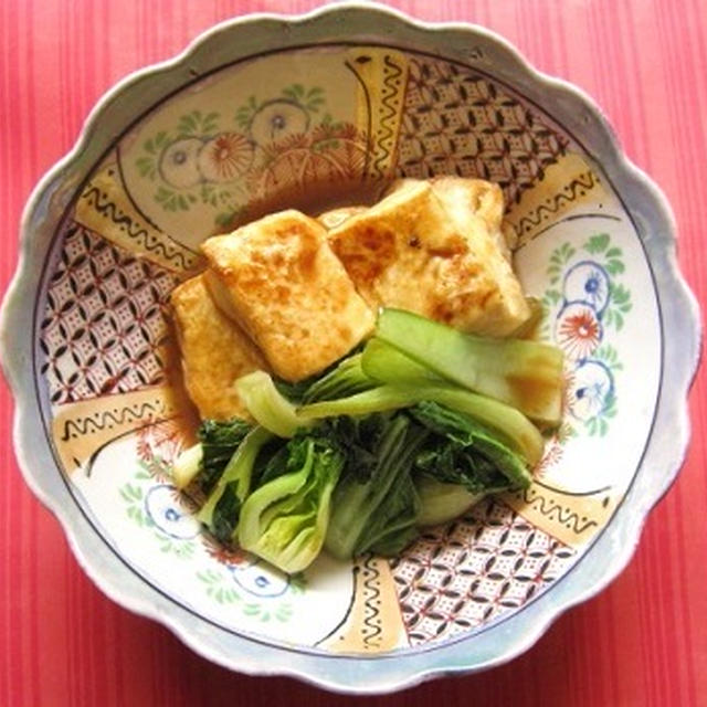 豆腐ソテーとちんげん菜のオイスター煮
