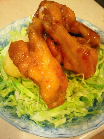 冷凍鶏手羽元のマーマレード煮