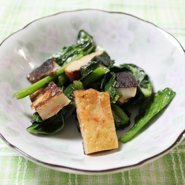 小松菜と椎茸とさつま揚げの塩だれ炒め　調理時間5～15分