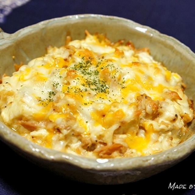 豆腐とツナの味噌マヨグラタン風