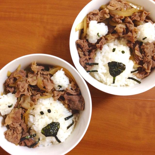 簡単朝ごはん！つゆだく♡店レベルの牛丼で「ライオン丼」＊顔ごはん＊キャラ丼