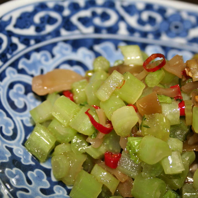 大根葉と搾菜の炒め物