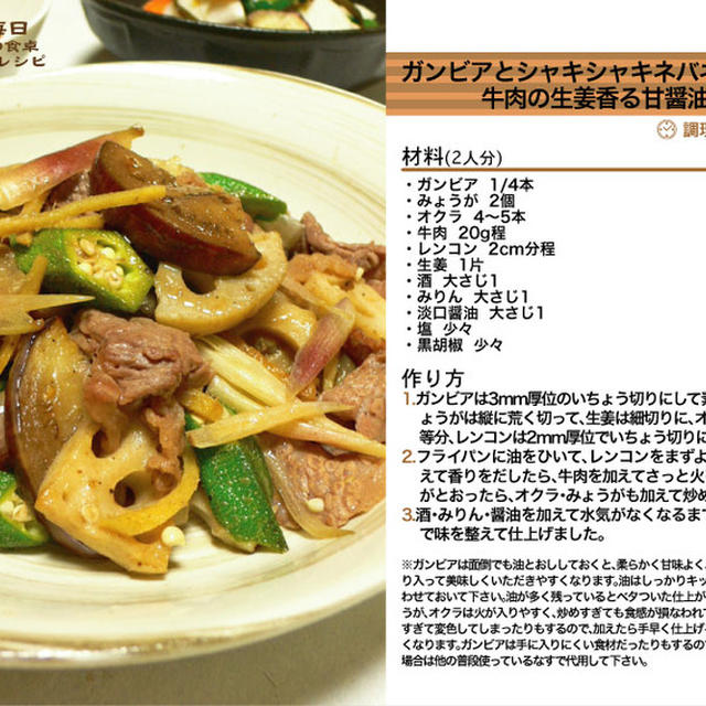 ガンビアとシャキシャキネバネバ夏野菜と牛肉のほんのり甘醤油炒め -Recipe No.990-