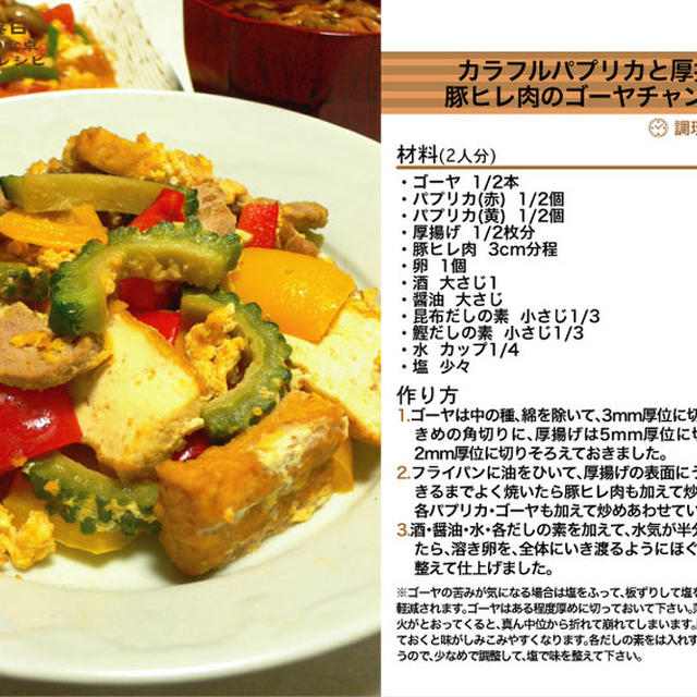 779.カラフルパプリカと厚揚げと豚ヒレ肉のゴーヤチャンプルー