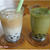 タピオカミルクティと抹茶ミルク