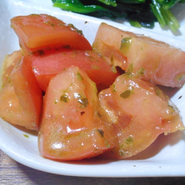 トマトのバジルソースあえ By 梅の実学園さん レシピブログ 料理ブログのレシピ満載