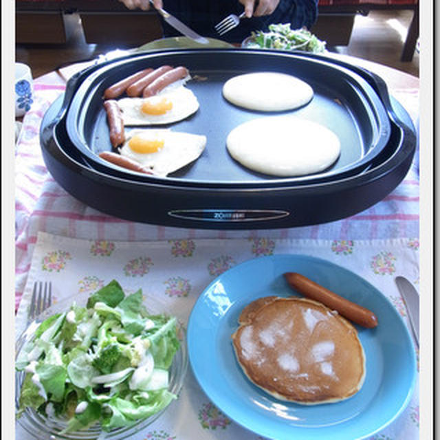 ホットプレートでパンケーキブランチ By にゃあぱんさん レシピブログ 料理ブログのレシピ満載