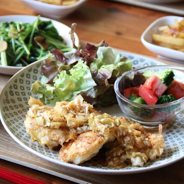 ふんわり、鶏むね肉の蒸し焼き。