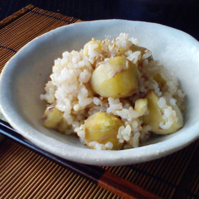 マクロビ　土鍋で玄米栗ご飯