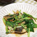 小松菜とさばの生姜照り焼き。和食晩ごはん。