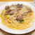 マグロのあらと下仁田ねぎのパスタ