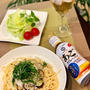 味付け1本で簡単！キッコーマンあごだし醤油で大根・ジャコ・揚げナスの和風スープパスタ♪♪