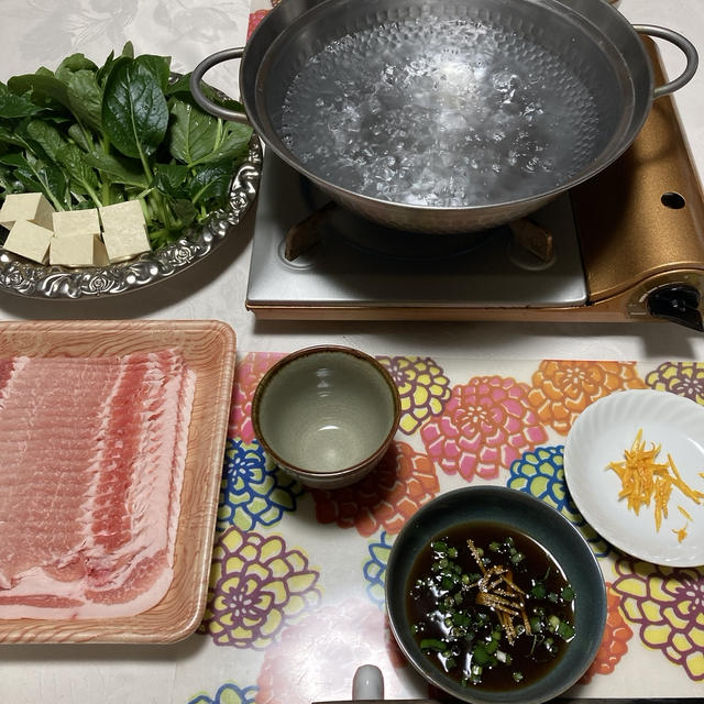 小松菜と豚肉の常夜鍋とgooブログランキング４位＾０＾