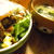 カレー風味のタコライス＆キャベツ豆腐ワカメの中華スープ