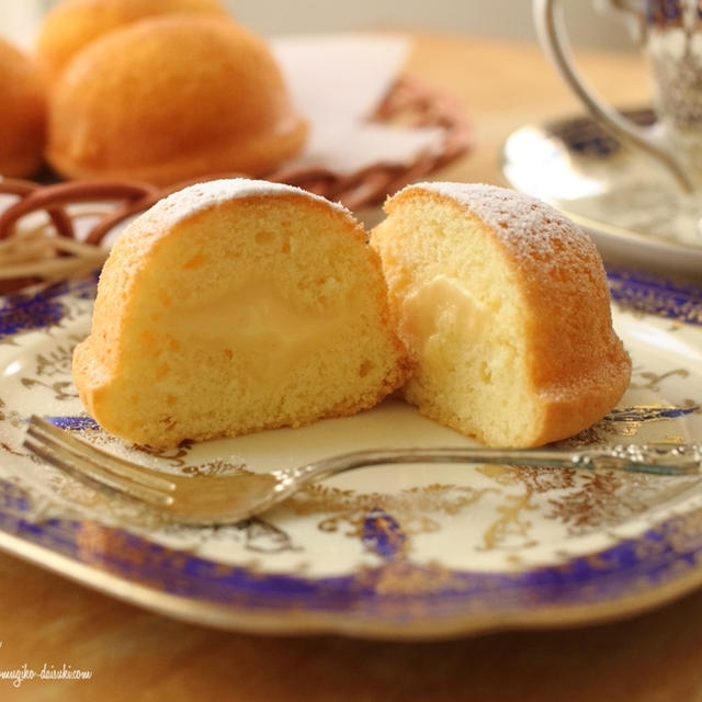 キュッと酸っぱい♪レモンカスタードケーキ🍋参考レシピ付き