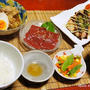 鶏手羽の酢タミナ煮と豆腐とおからのお好み焼き風
