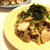 こくうま♡鶏と舞茸のめんつゆバター焼き蕎麦