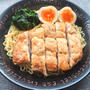 サクサクチキンがドーン冷やし中華♪あっさりすぎないチキンとほうれん草と煮卵の冷やし中華（鶏むね肉）