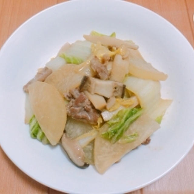 【簡単】豚肉と冬野菜のあったか味噌炒め煮
