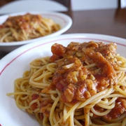 ツナとバジルのトマトソースパスタ♪
