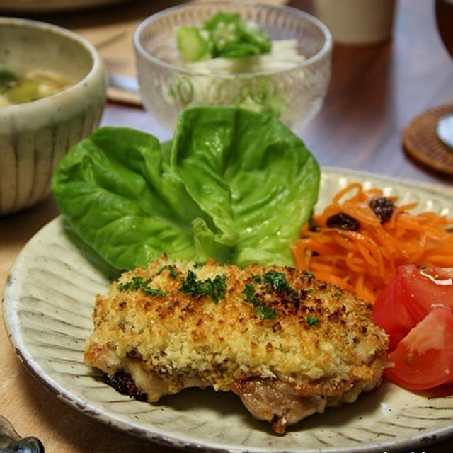 鶏肉のパン粉グリル焼き。