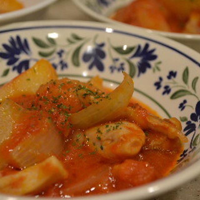 ローリエでさわやかチキンのトマト煮♪