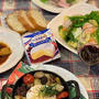 ワインに合わせた食卓!!(モニター)カマンベールチーズとキノコのマンアヒージョ・今朝の富士山