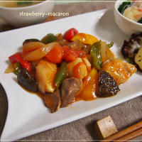 トマト・鶏胸・砂肝の酢鶏風・温野菜の簡単カニカマあんかけ・ツナの中華風サラダの中華献立