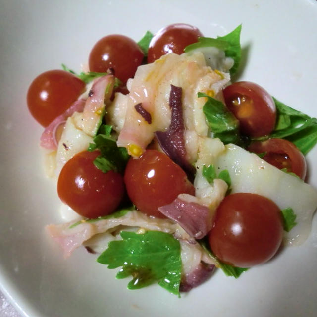 ミニトマトとタコの和風サラダ By オレンジペコさん レシピブログ 料理ブログのレシピ満載