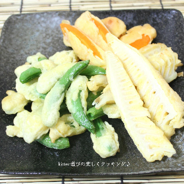 野菜だけでもご馳走気分♪筍とスナップエンドウのフリッター