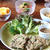 きのこ入り、豚ひき肉ののし焼き。まぐろキムチ。