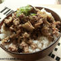 簡単10分★ひき肉とナスのなめたけ丼