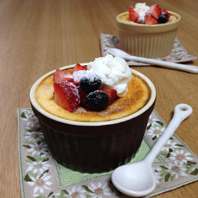 スプーンで食べるベイクドチーズケーキ ココット型2個分 By 小豆ん子さん レシピブログ 料理ブログのレシピ満載