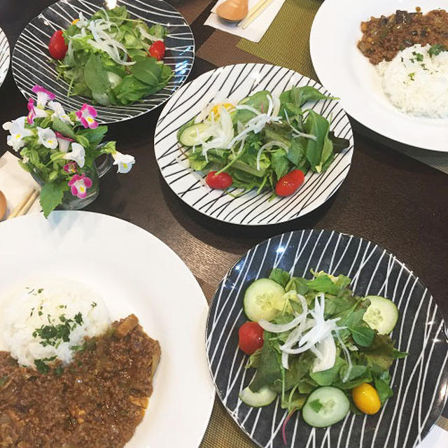 レッスン用のランチは胡桃・茄子を入れてキーマカレー～♪♪