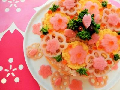 桜満開のケーキ寿司