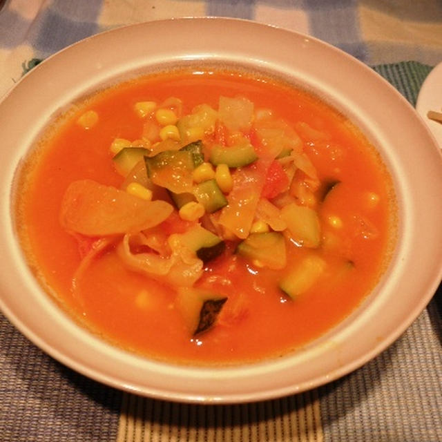 アンチョビとマッシュルームのスパゲッティ ～ トマトケチャップで簡単コーン スープ