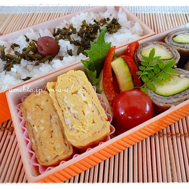 我が家の守護神と豚巻き弁当。