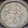 炭火で作る『鶏と白菜の水炊き』