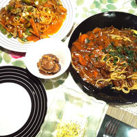 あんかけｽﾊﾟ＆ハッシュドﾊﾟｽﾀの献立