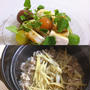牛ごぼう飯、豆腐とクレソンのツンツンサラダ