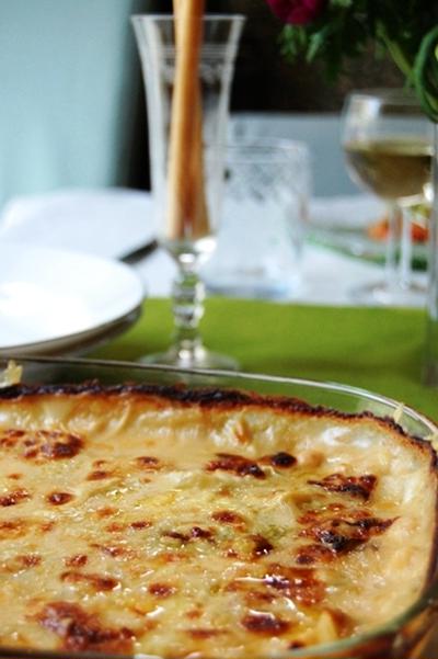 白菜と小海老の味噌チーズグラタン　